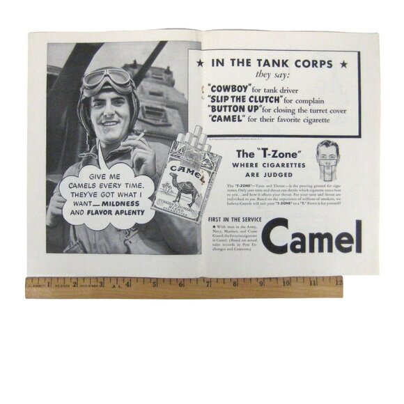 Camel Cigarette AD World War II Tank Corps WWII Vintage Print Ad - Picture 3 of 4